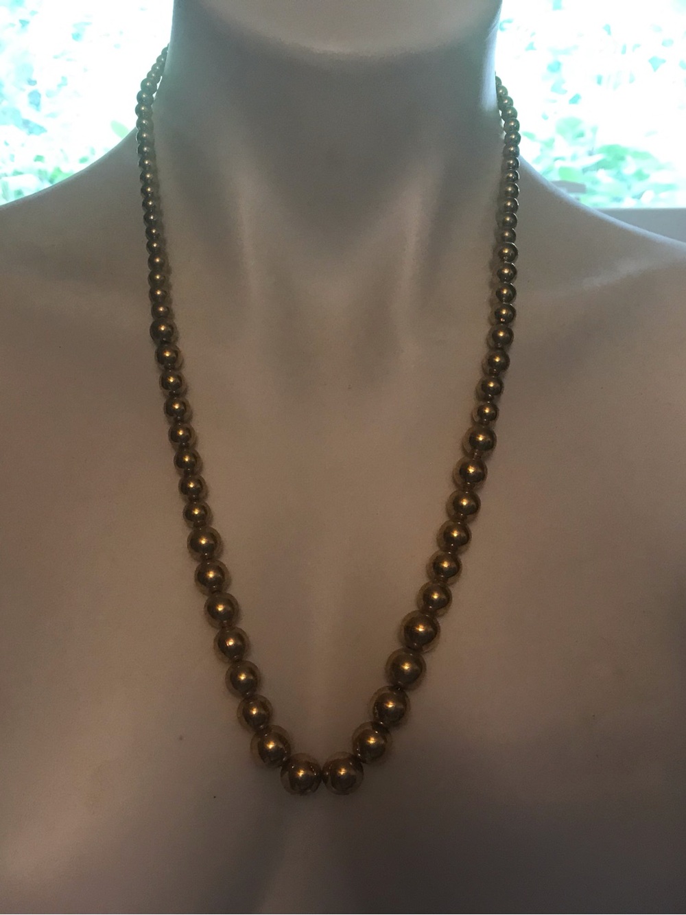 Vintage Napier Classic Graduated Gold Beaded Necklace